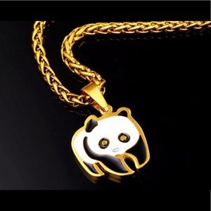 New golden plated Panda necklace